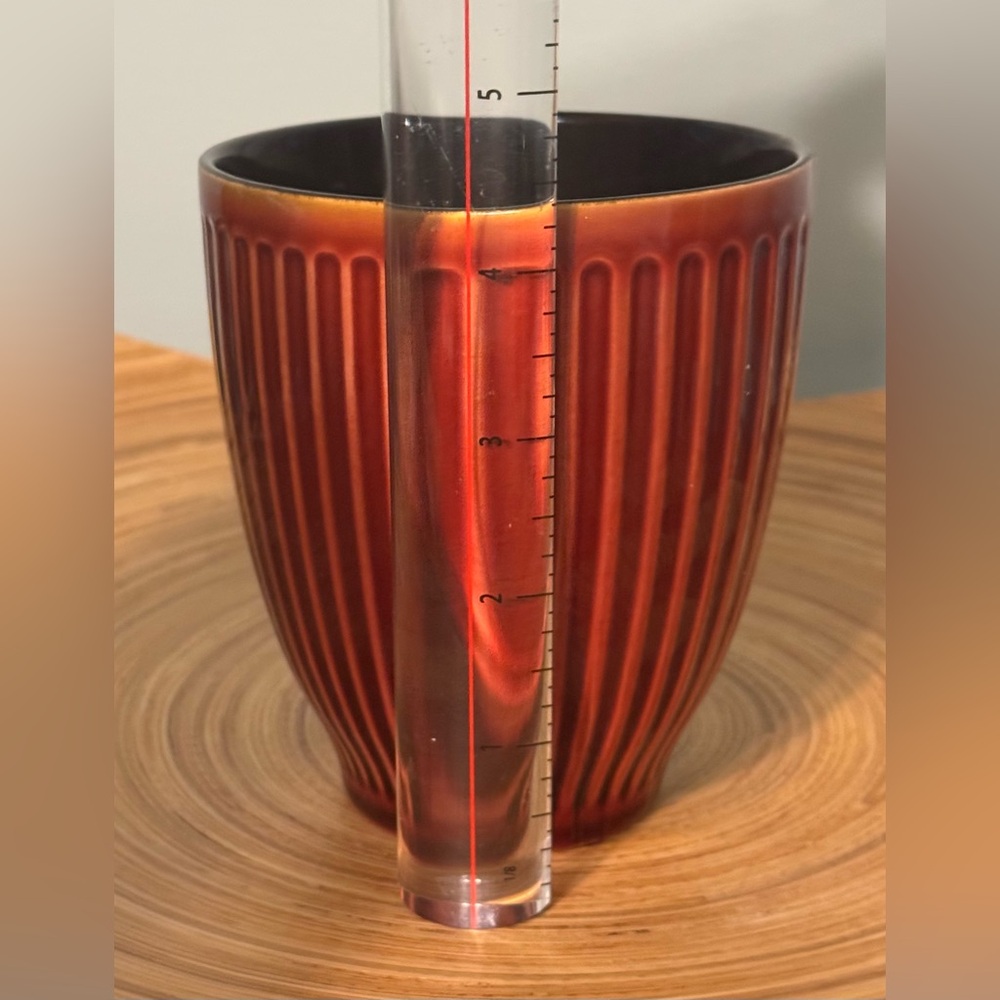 Orange Burnt Red Ceramic Ribbed Textured Mug EUC - Picture 5 of 7